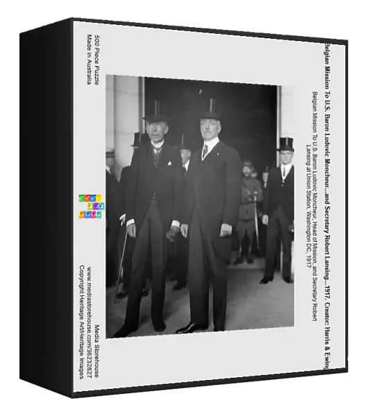 Belgian Mission To U.S. Baron Ludovic Moncheur...and Secretary Robert Lansing...1917. Creator: Harris & Ewing. Belgian Mission To U.S. Baron Ludovic Moncheur...and Secretary Robert Lansing...1917. Creator: Harris & Ewing