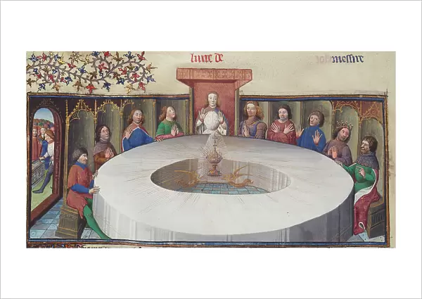 The Appearance of the Holy Grail. From Queste del Saint-Graal, 15th century. Creator: Anonymous