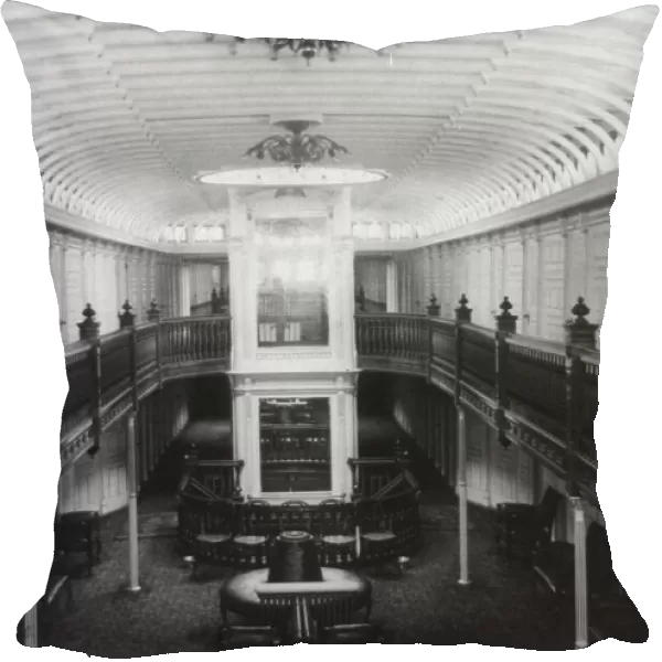 Interior view of galleried central parlor with clerestory, c1900. Creator: Frances Benjamin Johnston