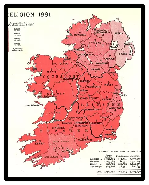 The Graphic Statistical Maps of Ireland; Religion 1881, 1886. Creator: Unknown
