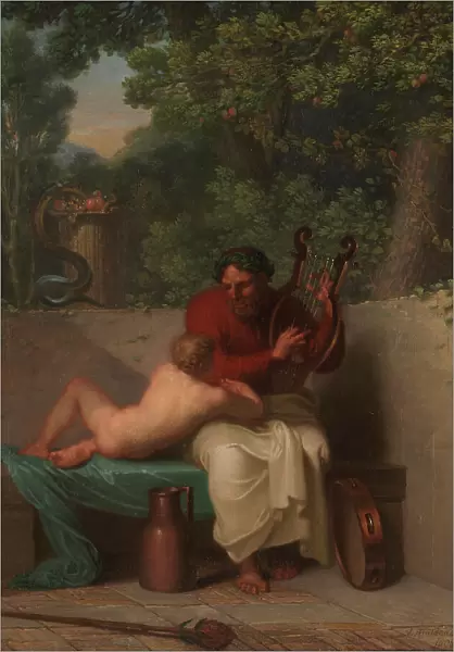 The Greek Poet Anacreon and Bathyll;Anacreon and Amaryllis (Bathyll), 1808. Creator: Nicolai Abraham Abildgaard
