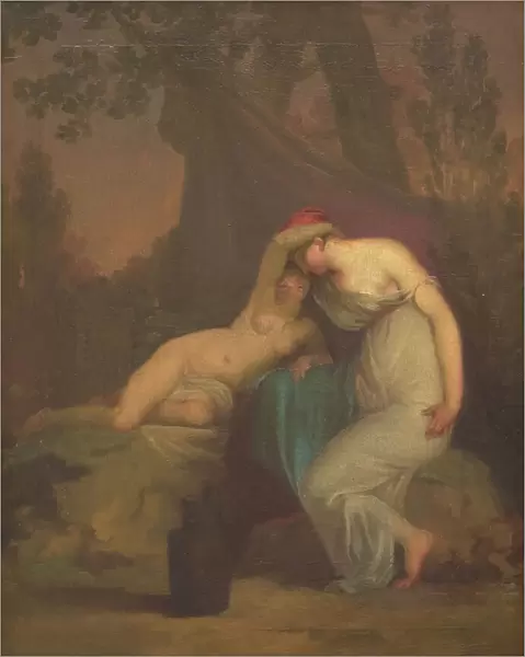 The Greek Poet Sappho and the Girl from Mytilene, 1809. Creator: Nicolai Abraham Abildgaard