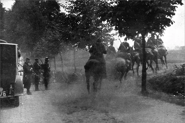 Ecrases par le Nombre; La cavalerie belge, 1914. Creator: Unknown