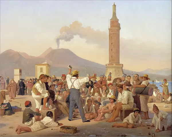 A Reciter of 'Orlando Furioso' at the Molo, Naples, 1839. Creator: Constantin Hansen. A Reciter of 'Orlando Furioso' at the Molo, Naples, 1839. Creator: Constantin Hansen