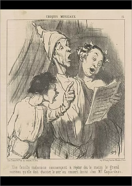 Une famille mélomane... 19th century. Creator: Honore Daumier