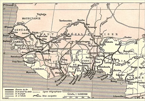 Voies de communication de l'Afrique occidentale francaise; L'Ouest Africain, 1914. Creator: Unknown