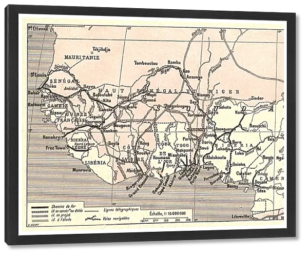 Voies de communication de l'Afrique occidentale francaise; L'Ouest Africain, 1914. Creator: Unknown