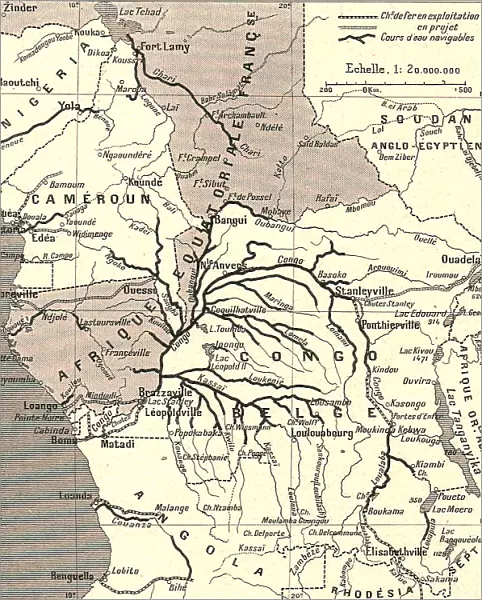Voies de communication du bassin du Congo; L'Ouest Africain, 1914. Creator: Unknown