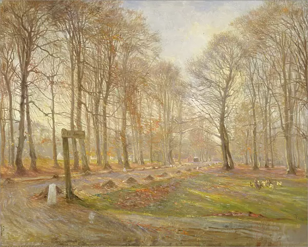 Late Autumn Day in the Jægersborg Deer Park, North of Copenhagen, 1886. Creator: Theodor Esbern Philipsen
