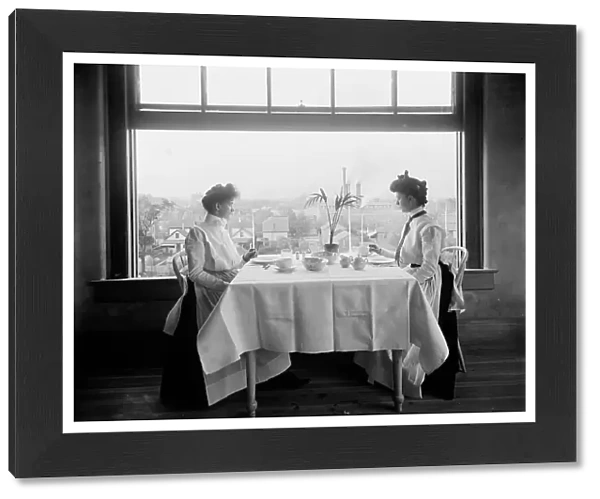 Window in girls restaurant, National Cash Register [Company], Dayton, Ohio, (1902?). Creator: Unknown