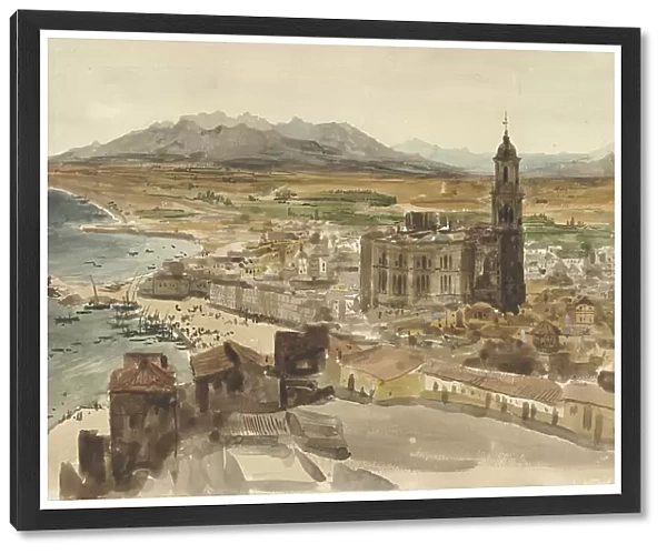 View of Malaga from the North, 1836. Creator: Adrien Dauzats