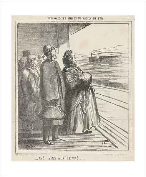 Ah! Enfin voila le train!... 19th century. Creator: Honore Daumier
