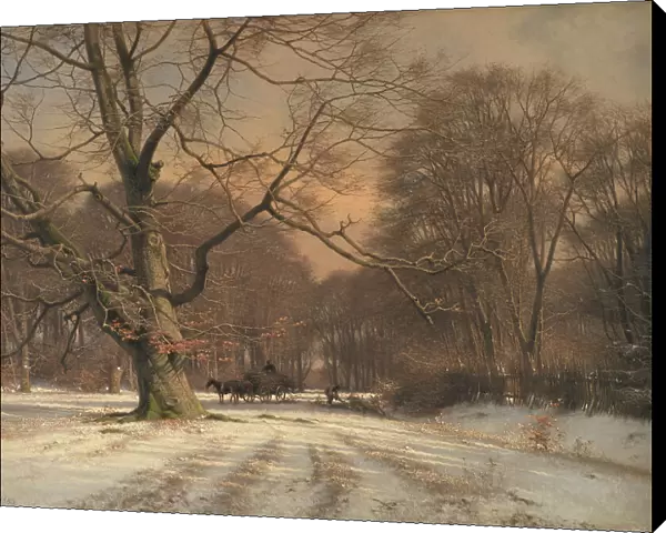 Winter landscape near Jægersborg deer park, 1885. Creator: Frederik Rohde