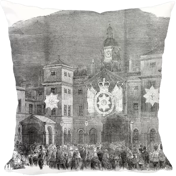 The Peace Illuminations - the Horse Guards, Whitehall Front, 1856. Creator: Unknown