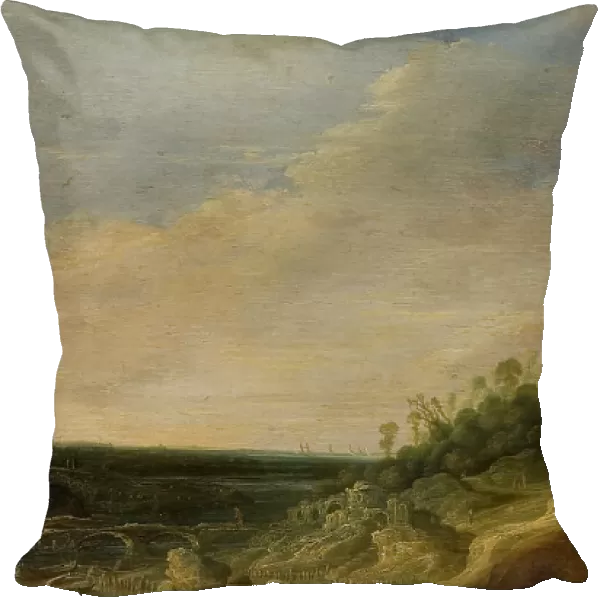 Mountain Scenery with a View of a River and the Sea, 1634-1734. Creator: Jacob Jacobsz. Van Geel