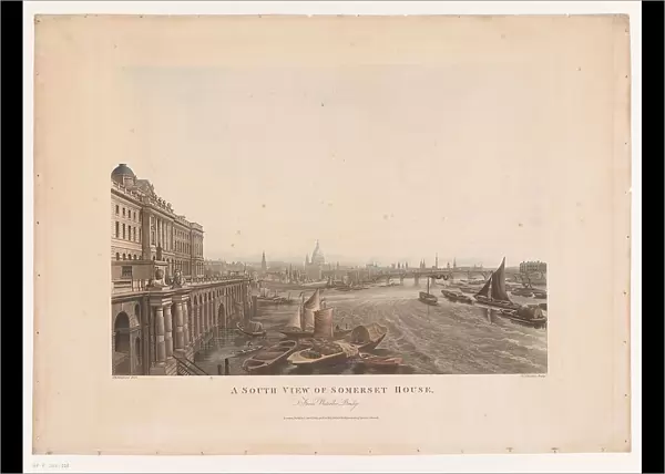 View of Somerset House and the Thames from the south, 1817. Creator: Joseph Constantine Stadler