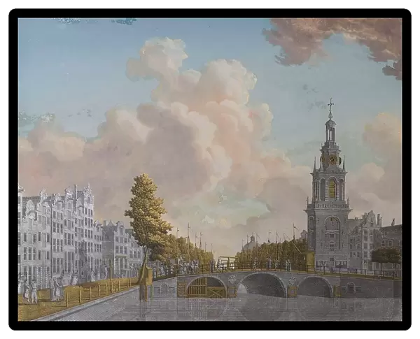 View of the Tower called Jan Roodenpoortstoren and the Singel Canal in Amsterdam, 1770-1814. Creator: Jonas Zeuner