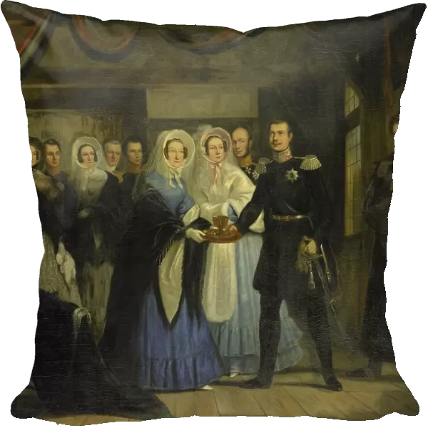 The Princess of Orange Receiving Alexander II (1818-1881), Grand Duke and Heir to the Throne of Russ Creator: Christiaan Julius Lodewijk Portman
