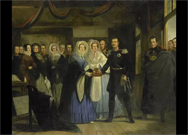 The Princess of Orange Receiving Alexander II (1818-1881), Grand Duke and Heir to the Throne of Russ Creator: Christiaan Julius Lodewijk Portman