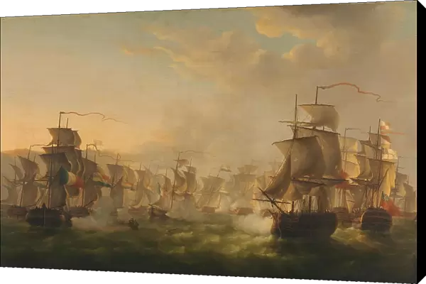 Clash of the Dutch and British Fleets during the Passage of the Dutch Flotilla to Boulogne (1804), 1 Creator: Martinus Schouman