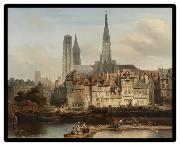The Quay de Paris in Rouen, 1839. Creator: Johannes Bosboom