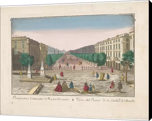 View of a promenade in Marseille, 1700-1799. Creator: Unknown