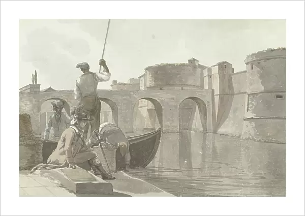 New moat of the fortifications in Taranto, 1778. Creator: Louis Ducros