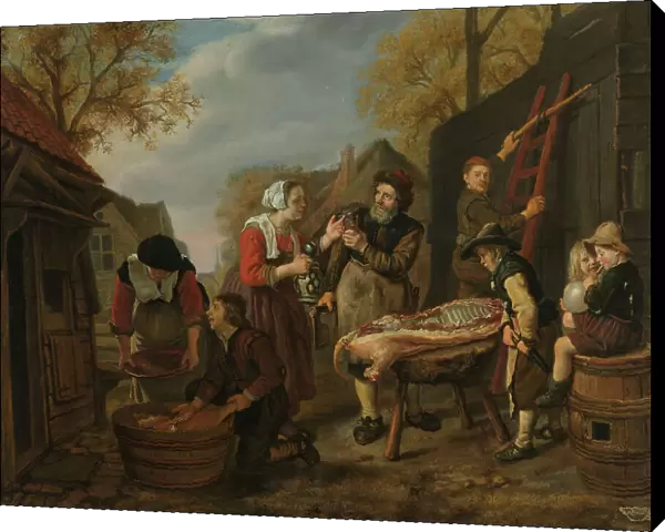 Butchering a Pig, 1648. Creator: Jan Victors