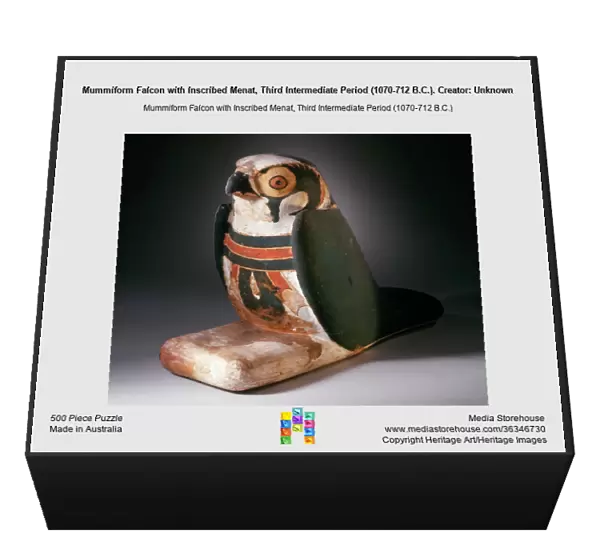 Mummiform Falcon with Inscribed Menat, Third Intermediate Period (1070-712 B.C.). Creator: Unknown