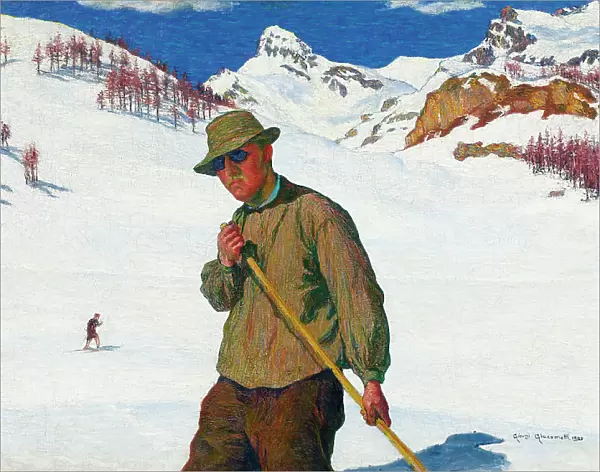 Skier, 1899. Creator: Giacometti, Giovanni (1868-1933)