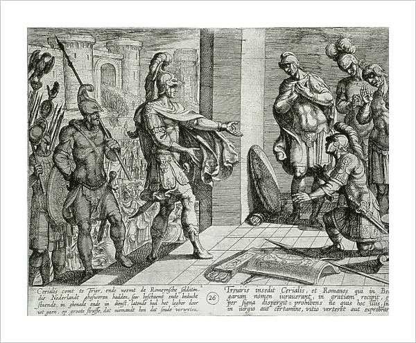 Cerialis Pardons and Relieves Roman Soldiers Who had Helped Civilis, Publshed 1612. Creator: Antonio Tempesta