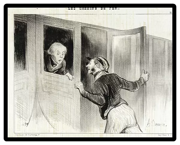 Le Danger de s'Assoupir en Voyage, 1843. Creator: Honore Daumier