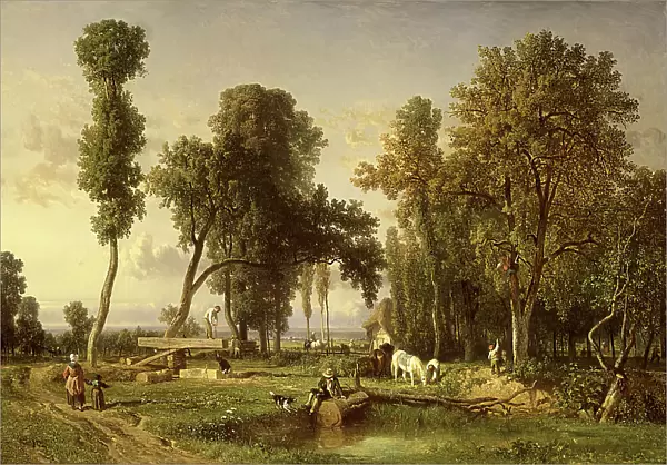 View at La Ferté-Saint-Aubin, near Orléans, 1837. Creator: Constant Troyon