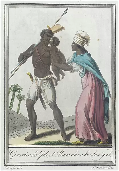 Costumes de Différents Pays, Guerrier de l'Isle St. Louis dans le Sénégal, c1797. Creator: Jacques Grasset de Saint-Sauveur
