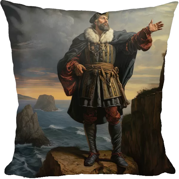 AI IMAGE - Portrait of Vasco da Gama, late 15th-early 16th century, (2023). Creator: Heritage Images