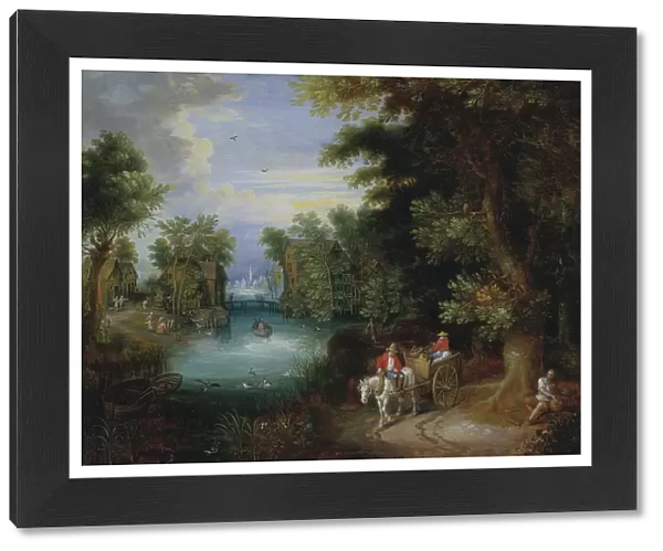 River Landscape with Peasants. Creator: Adriaen van Stalbemt