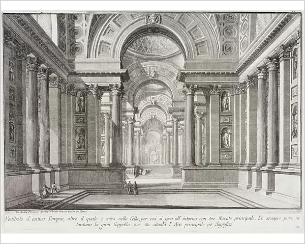 Imaginary ancient temple designed in the style of those built in honor of the Goddess... c1743. Creator: Giovanni Battista Piranesi