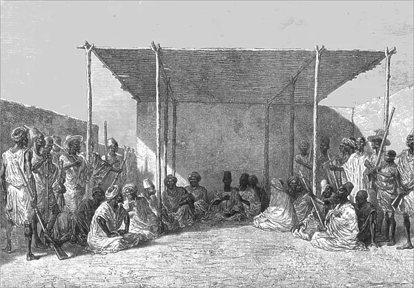 King Ahmadou at a 'Palaver.'; Journey from the Senegal to the Niger, 1875. Creator: Unknown. King Ahmadou at a 'Palaver.'; Journey from the Senegal to the Niger, 1875. Creator: Unknown