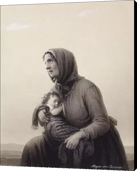 Kneeling Peasant Woman, mid 19th century. Creator: Johann Georg Meyer