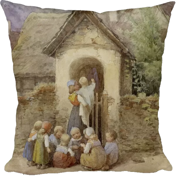 Woman with Baby and Group of Children, 1856. Creator: Jakob Dielmann