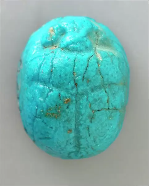 Faience Scarab with Name of Queen Tiy, Reign of Amenhotep III to Akhenaten (1410-1355 BCE). Creator: Unknown