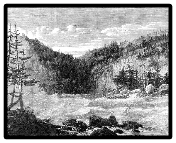 The Niagara above the Falls - by our special artist G. H. Andrews, 1860. Creator: Richard Principal Leitch