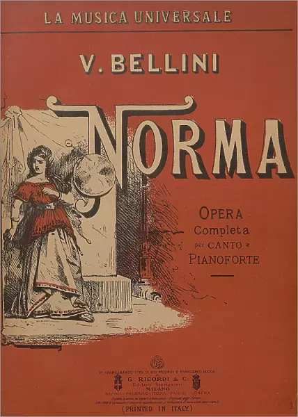 Cover of the vocal score of opera Norma by Vincenzo Bellini, 1890s. Creator: Anonymous
