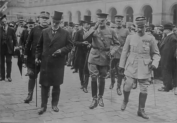Joffre, Sharp, Pershing, Paris, July 4, 1917, 4 Jul 1917. Creator: Bain News Service