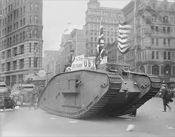 British tank on 5th Ave. 25 Oct 1917. Creator: Bain News Service