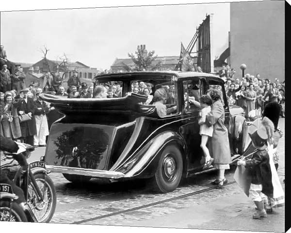 Queen Elizabeth II touring south East London after the Coronation