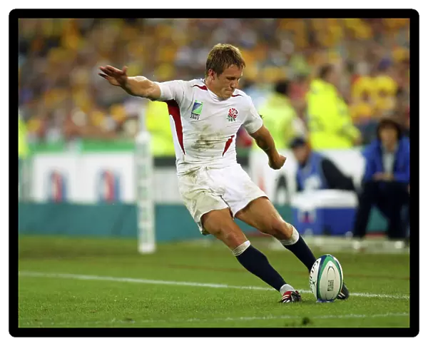 Jonny Wilkinson in action in the Rugby World Cup Final 2003