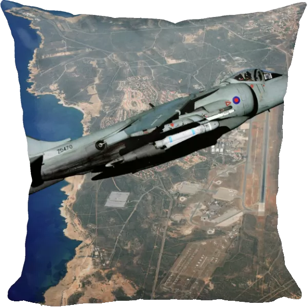 Royal Navy Harrier Jet High Over RAF Akrotiri, Cyprus