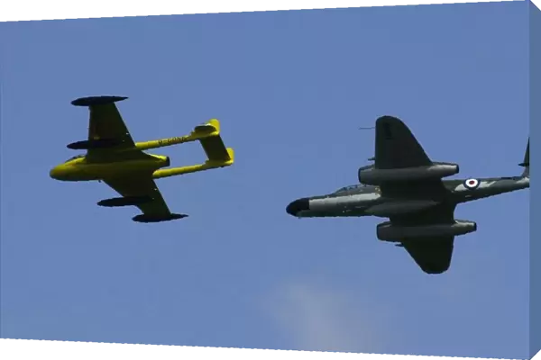 A de Havilland DH112 Venom and a Gloster Meteor, taking part in the 60th Anniversary