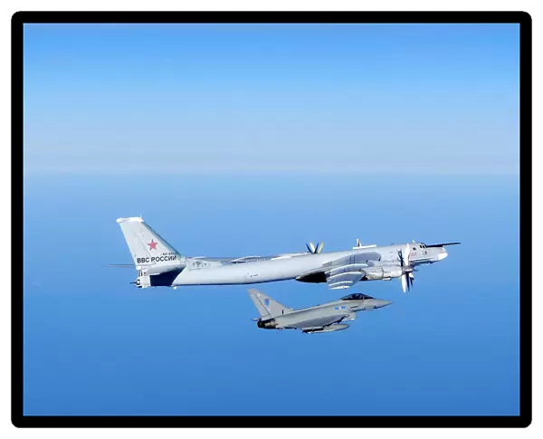 RAF QRA Typhoon Intercepting Russian Bear Aircraft